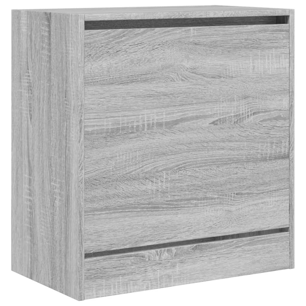 Meuble à chaussures sonoma gris 60x34x63,5 cm bois d'ingénierie - XIOS
