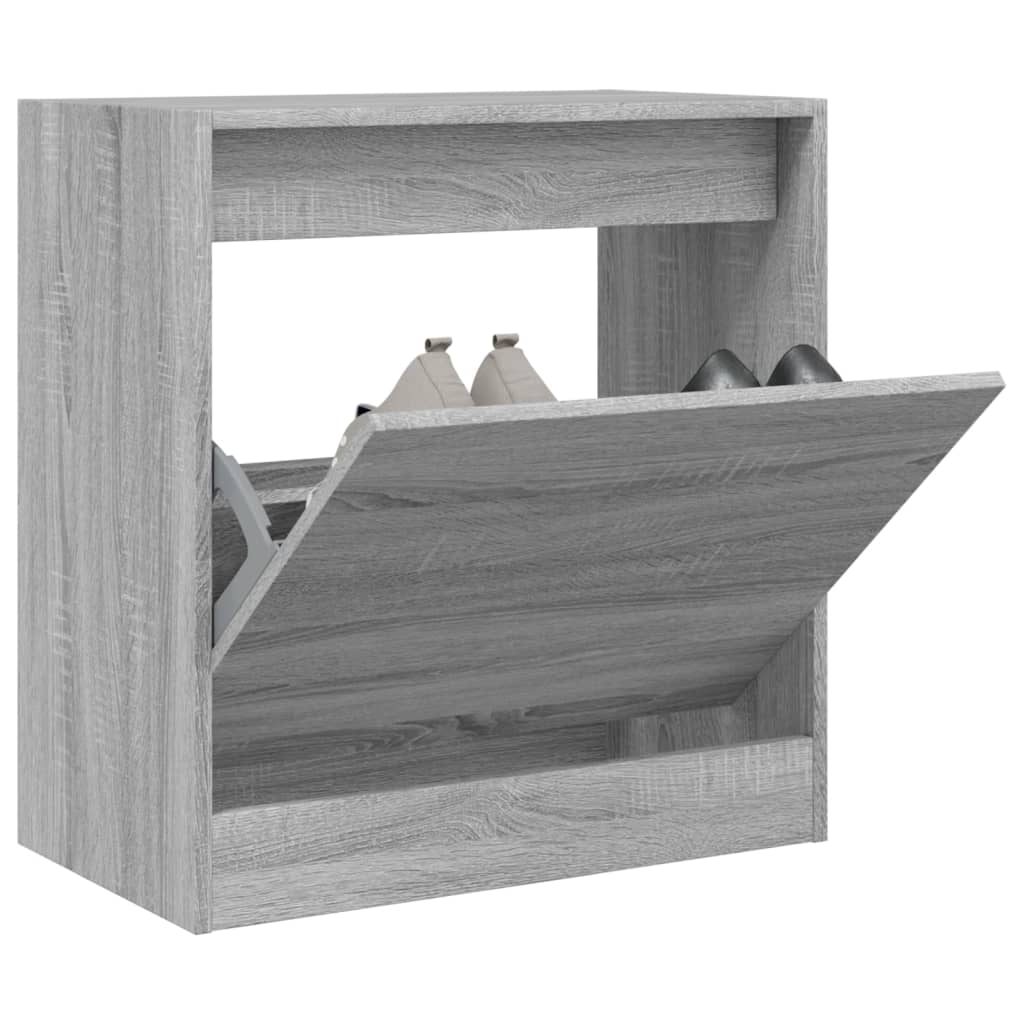 Meuble à chaussures sonoma gris 60x34x63,5 cm bois d'ingénierie - XIOS