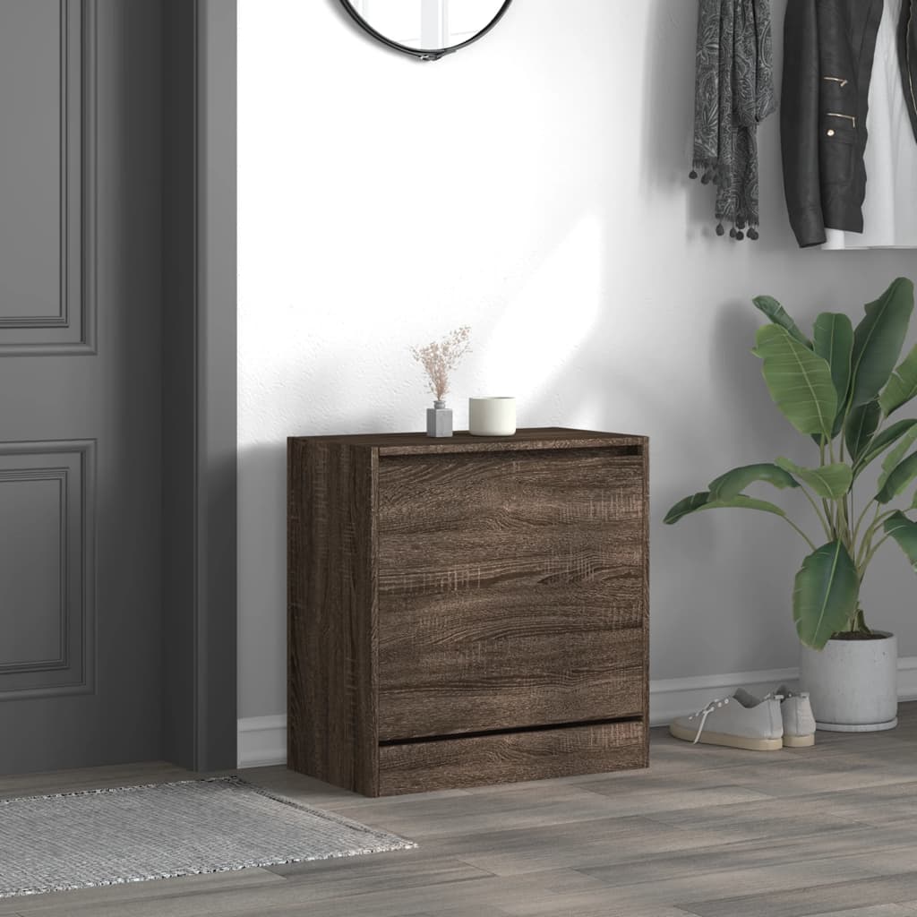 Armoire à chaussures chêne marron 60x34x63,5 cm bois ingénierie - XIOS