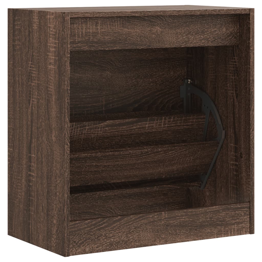 Armoire à chaussures chêne marron 60x34x63,5 cm bois ingénierie - XIOS