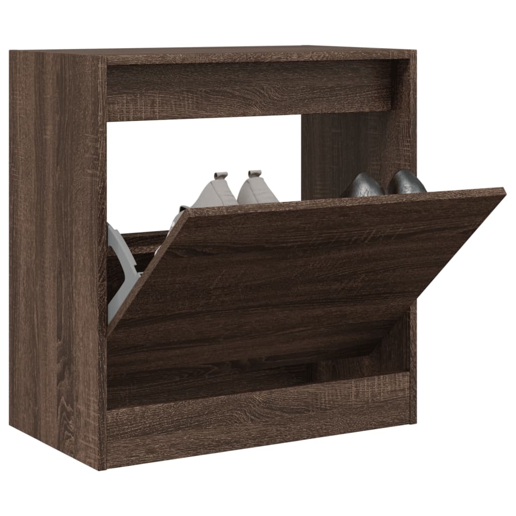 Armoire à chaussures chêne marron 60x34x63,5 cm bois ingénierie - XIOS