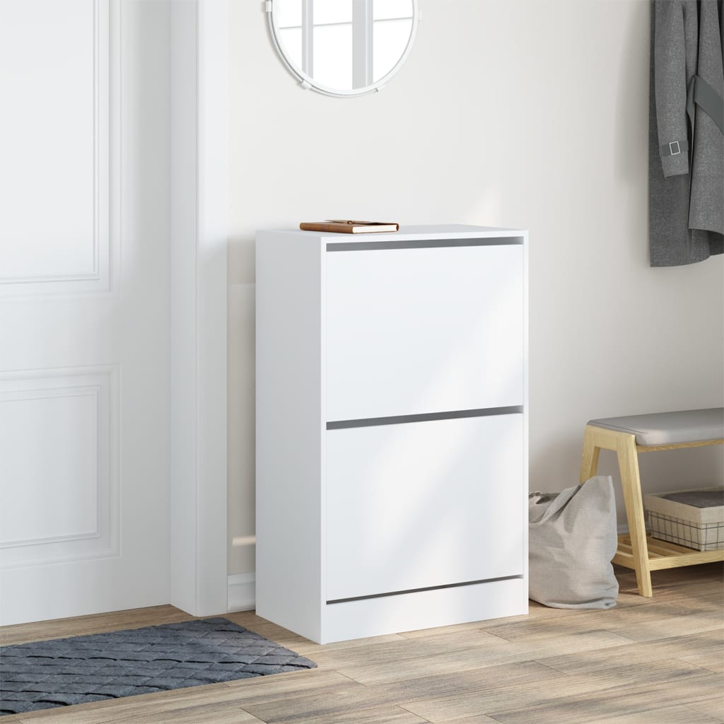 Armoire à chaussures blanc 60x34x96,5 cm bois d'ingénierie - XIOS