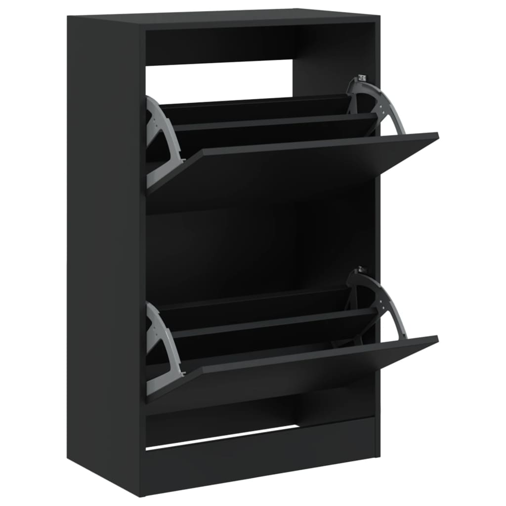 Armoire à chaussures noir 60x34x96,5 cm bois d'ingénierie - XIOS