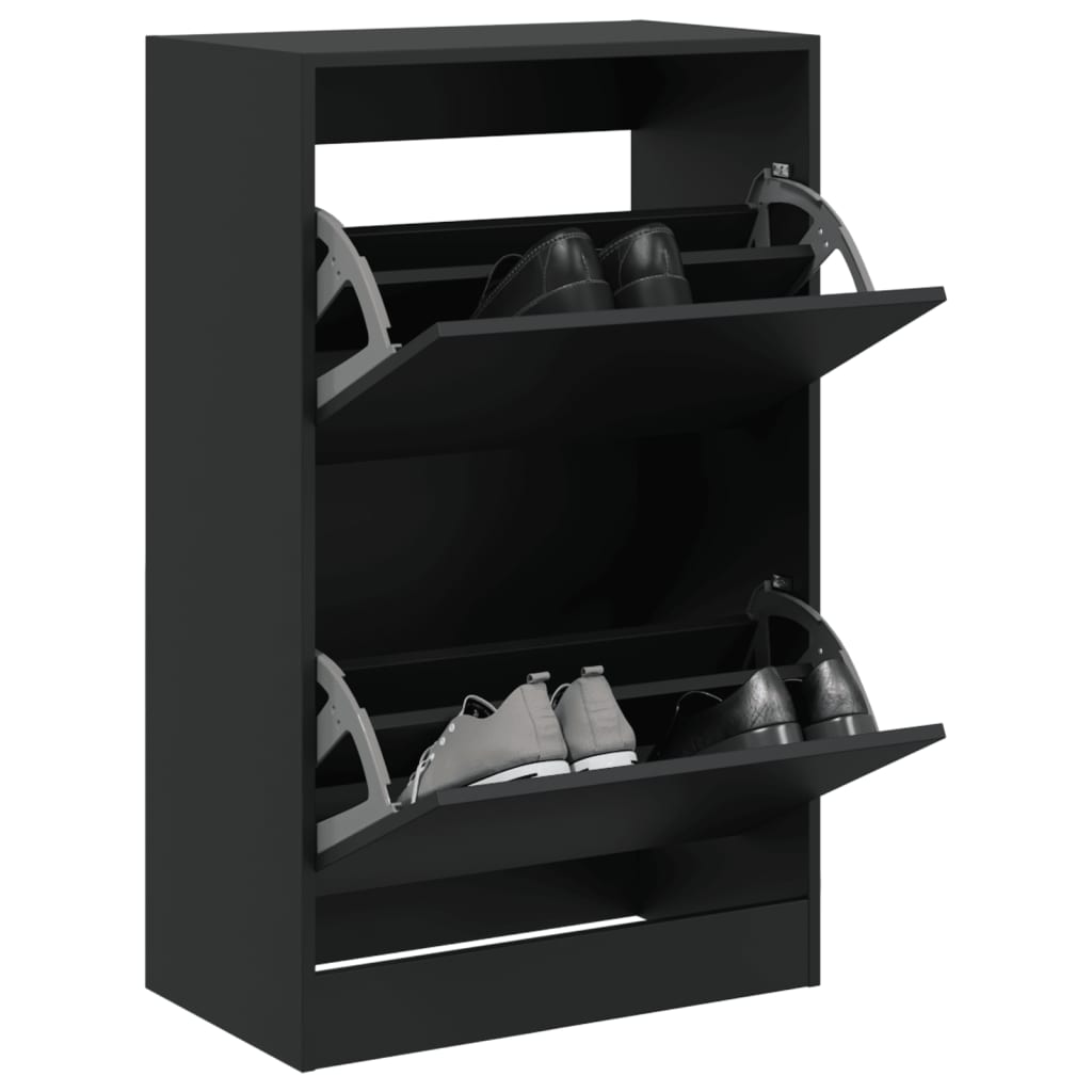 Armoire à chaussures noir 60x34x96,5 cm bois d'ingénierie - XIOS