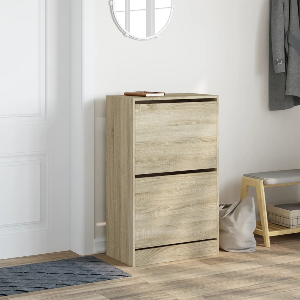 Armoire à chaussures chêne sonoma 60x34x96,5 cm bois ingénierie - XIOS