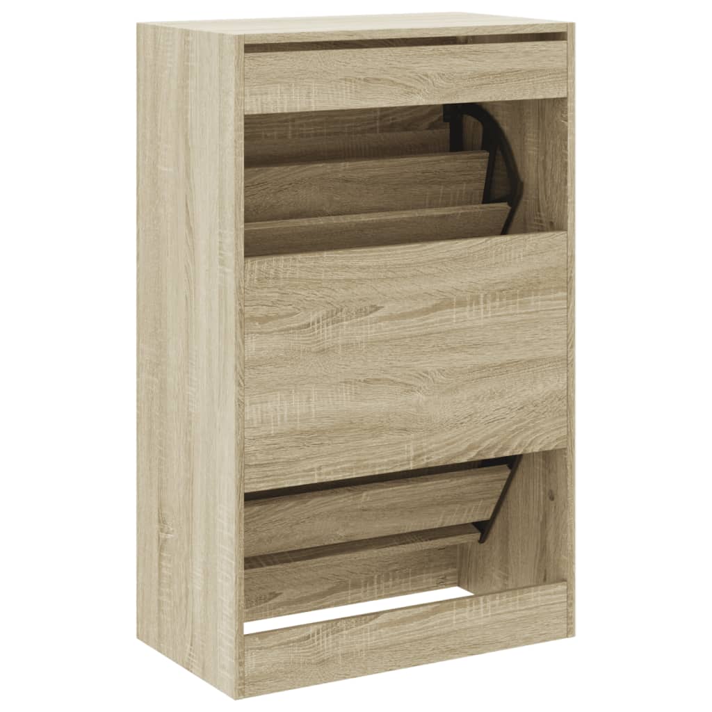 Armoire à chaussures chêne sonoma 60x34x96,5 cm bois ingénierie - XIOS