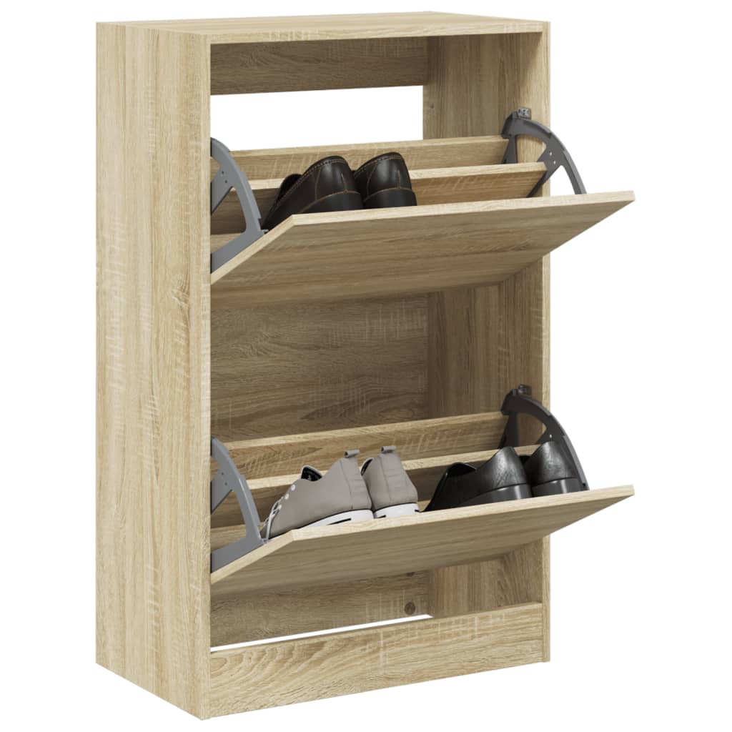 Armoire à chaussures chêne sonoma 60x34x96,5 cm bois ingénierie - XIOS