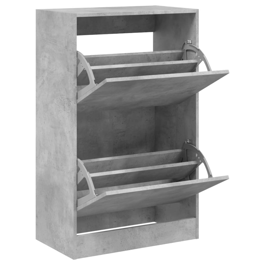 Armoire à chaussures gris béton 60x34x96,5 cm bois d'ingénierie - XIOS