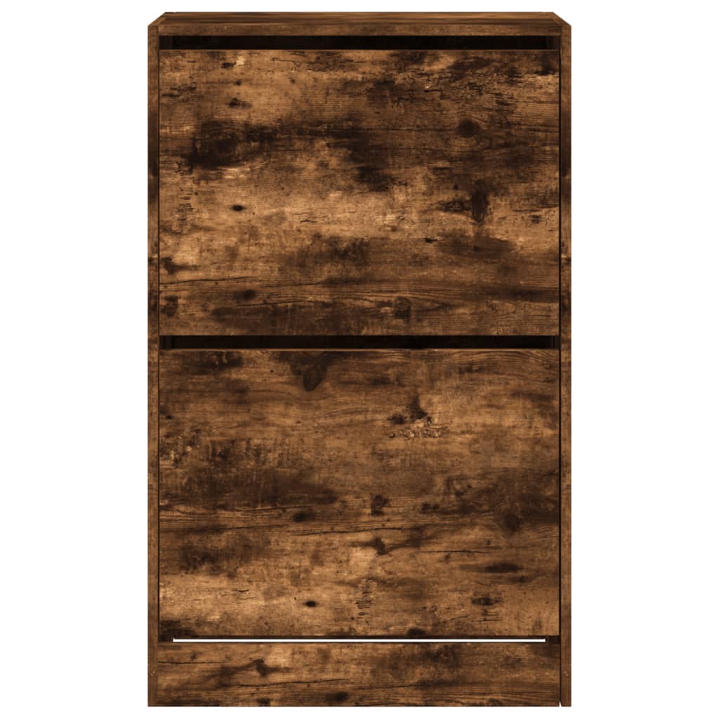 Armoire à chaussures chêne fumé 60x34x96,5 cm bois d'ingénierie - XIOS