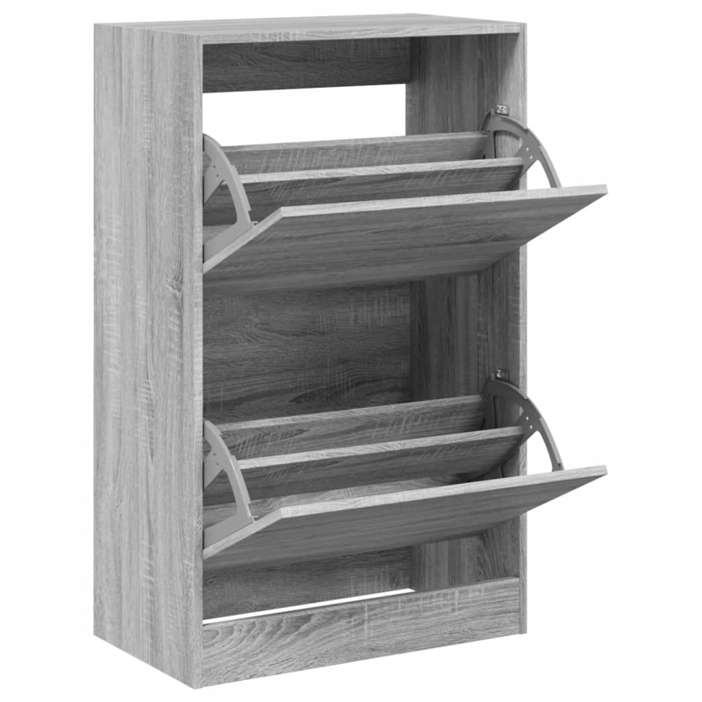 Armoire à chaussures sonoma gris 60x34x96,5cm bois d'ingénierie - XIOS