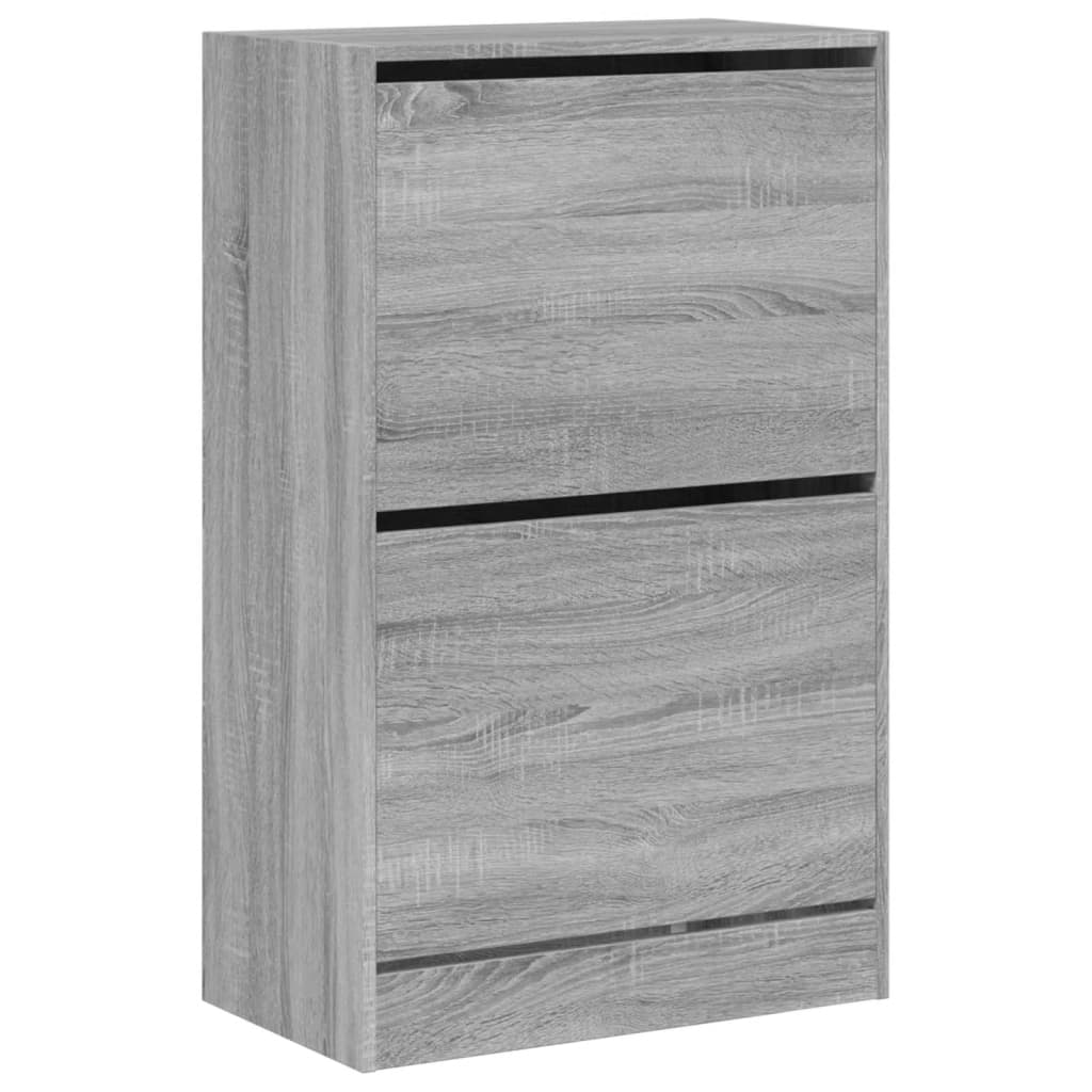 Armoire à chaussures sonoma gris 60x34x96,5cm bois d'ingénierie - XIOS