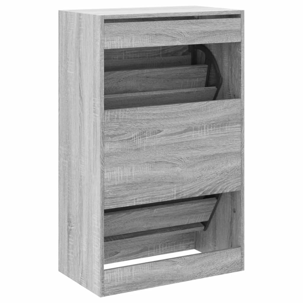 Armoire à chaussures sonoma gris 60x34x96,5cm bois d'ingénierie - XIOS
