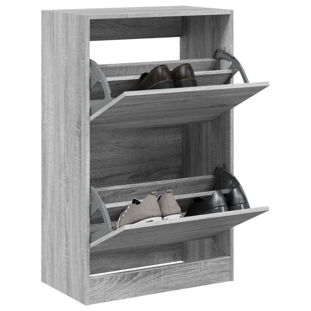 Armoire à chaussures sonoma gris 60x34x96,5cm bois d'ingénierie - XIOS