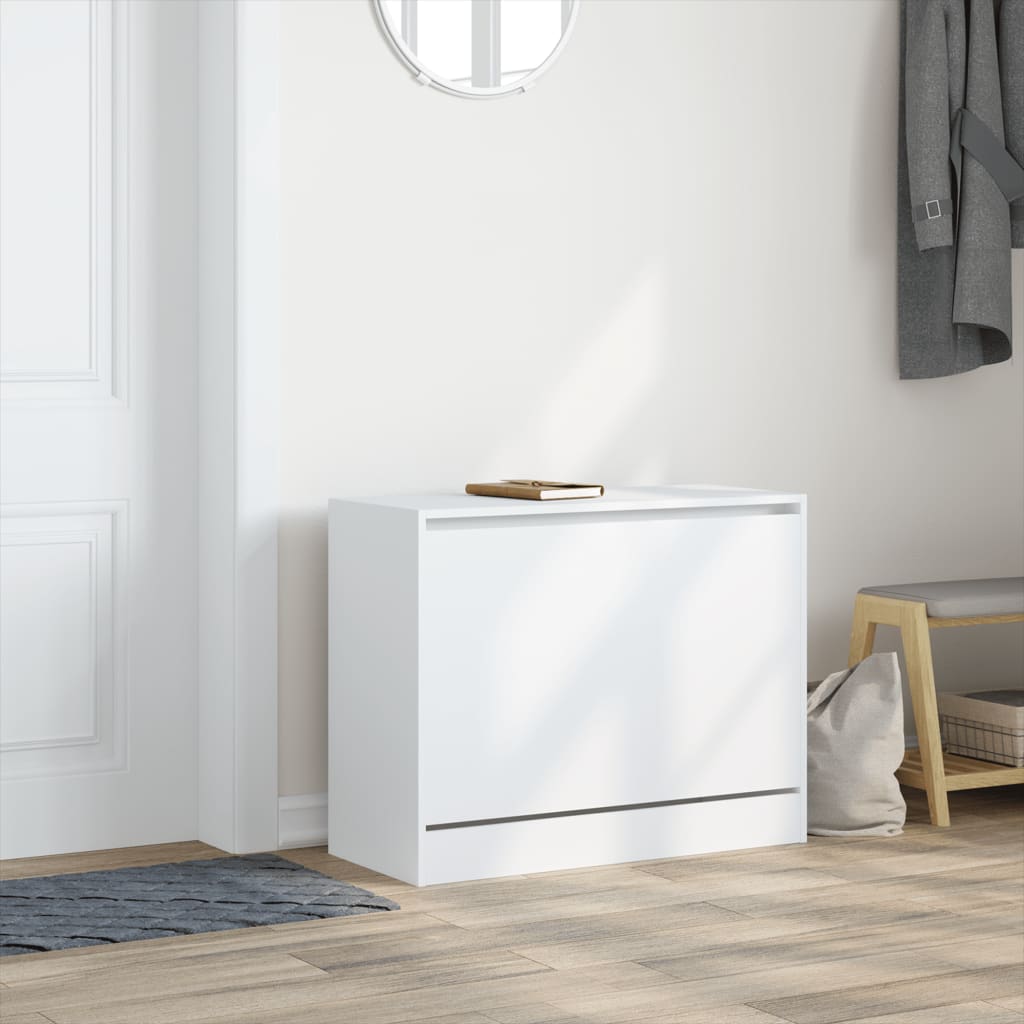 Armoire à chaussures blanc 80x34x63 cm bois d'ingénierie - XIOS