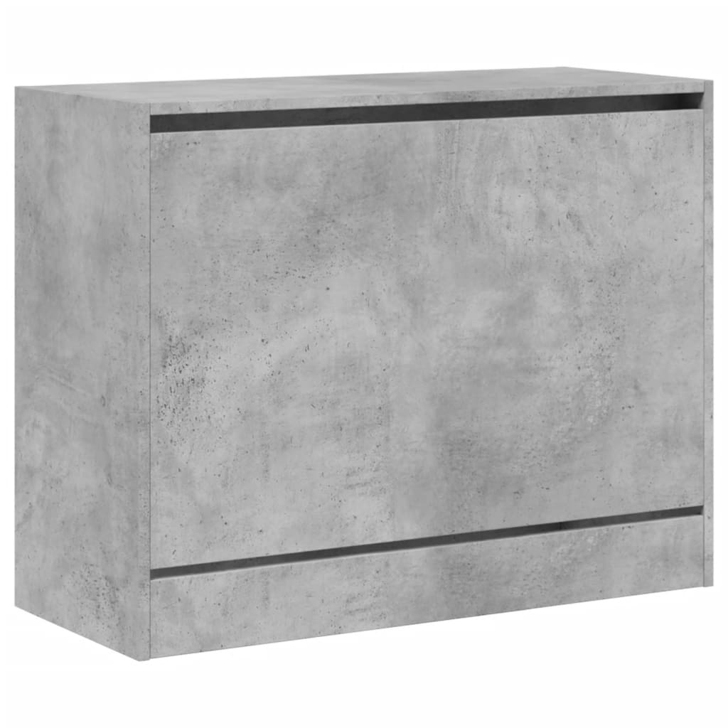 Armoire à chaussures gris béton 80x34x63 cm bois d'ingénierie - XIOS