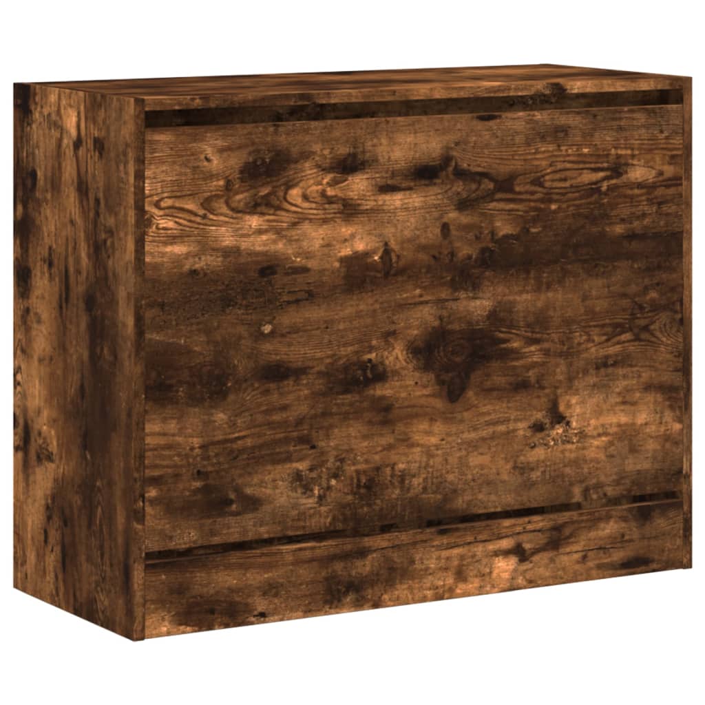 Armoire à chaussures chêne fumé 80x34x63 cm bois d'ingénierie - XIOS