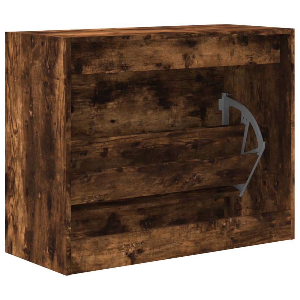 Armoire à chaussures chêne fumé 80x34x63 cm bois d'ingénierie - XIOS