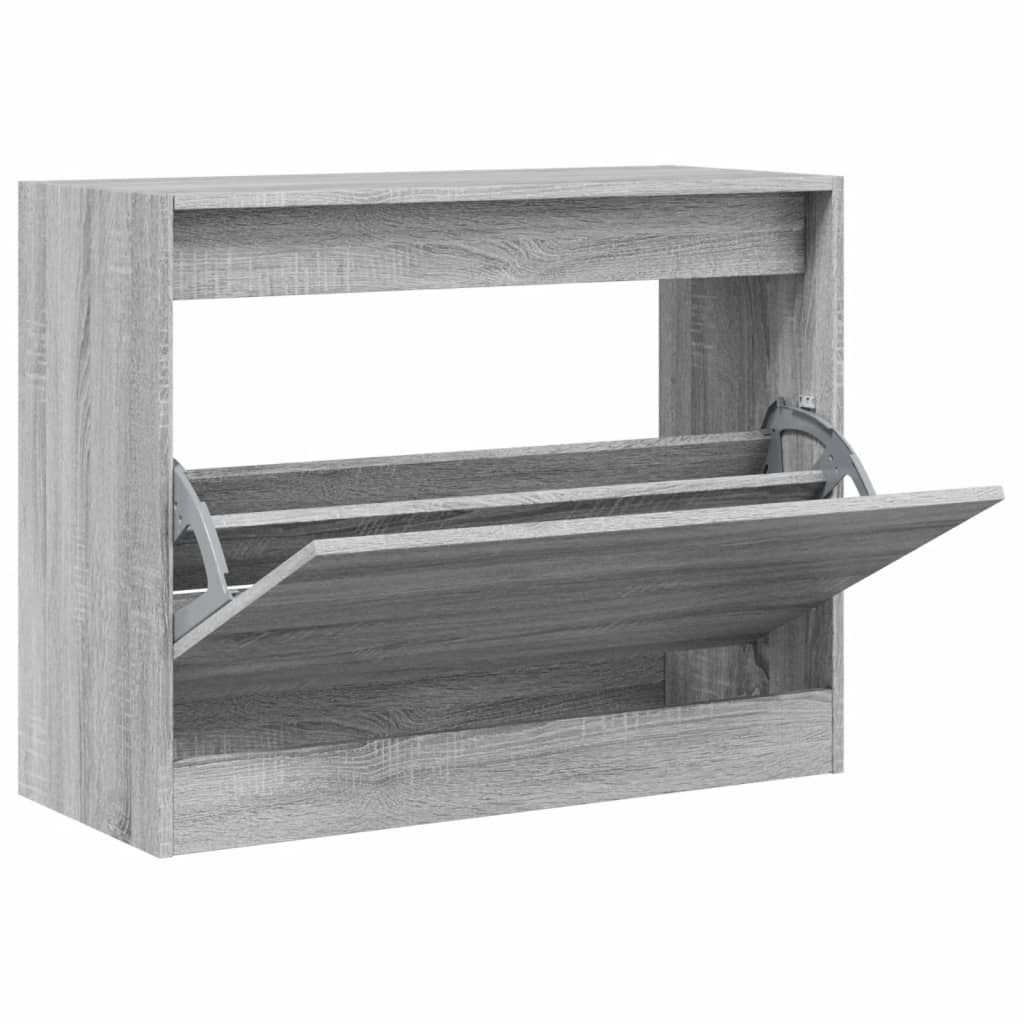 Armoire à chaussures sonoma gris 80x34x63 cm bois d'ingénierie - XIOS