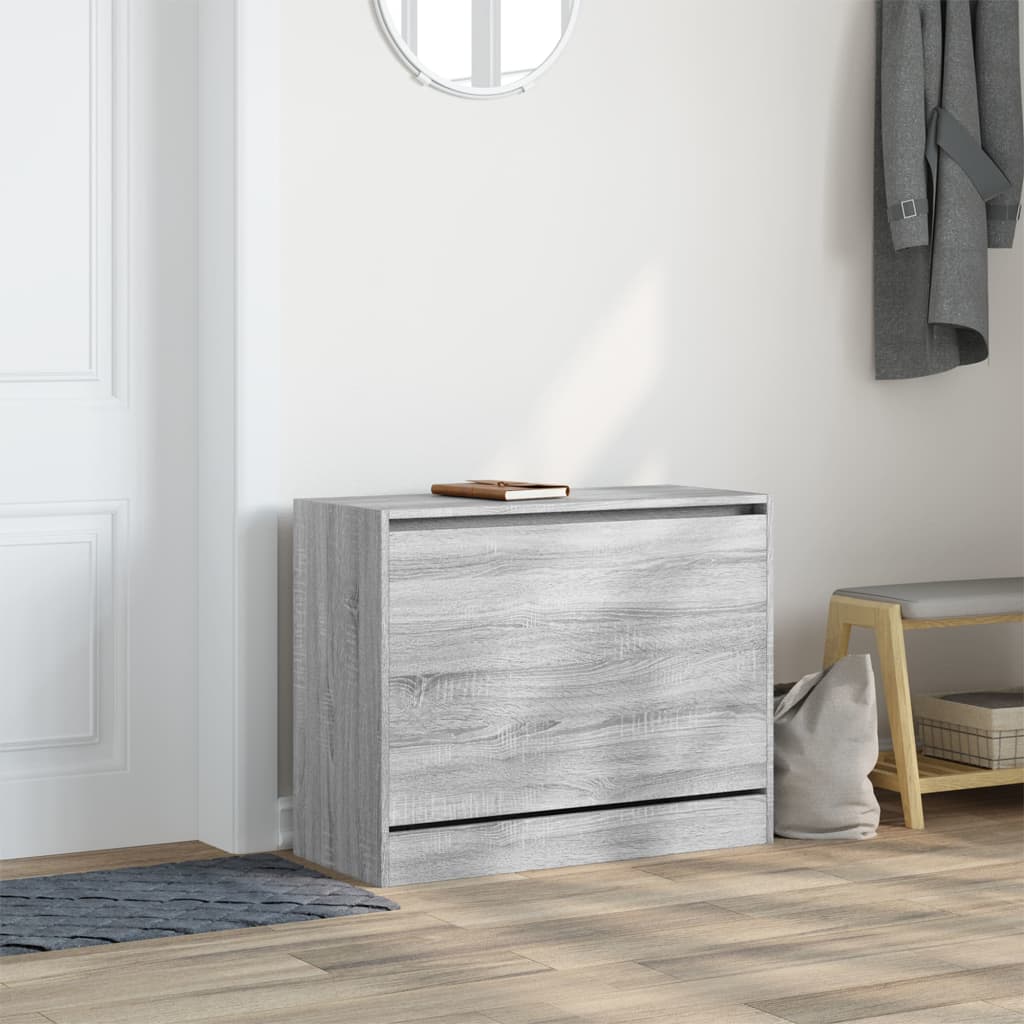Armoire à chaussures sonoma gris 80x34x63 cm bois d'ingénierie - XIOS