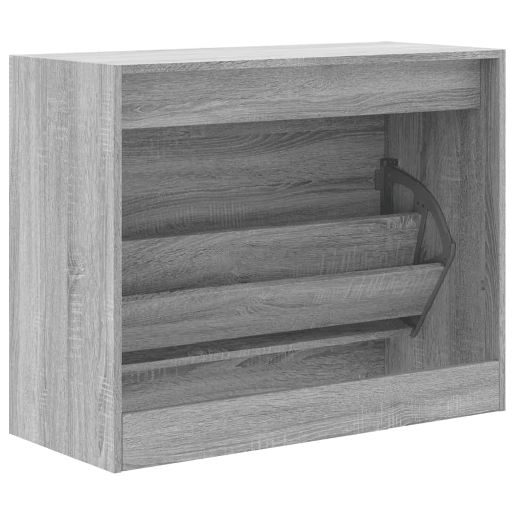 Armoire à chaussures sonoma gris 80x34x63 cm bois d'ingénierie - XIOS