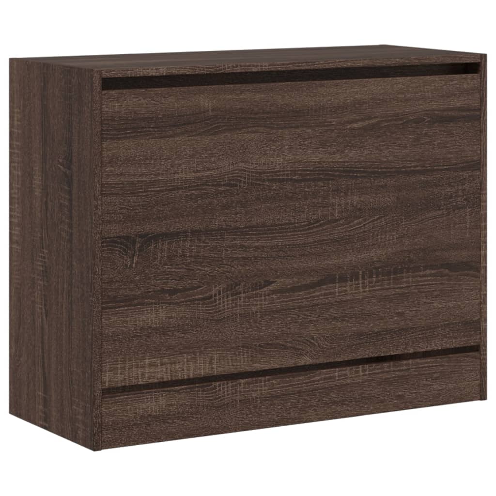 Armoire à chaussures chêne marron 80x34x63 cm bois ingénierie - XIOS