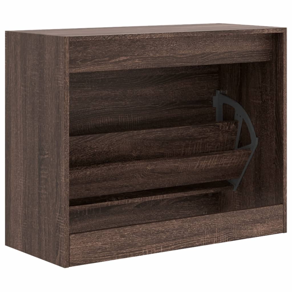 Armoire à chaussures chêne marron 80x34x63 cm bois ingénierie - XIOS