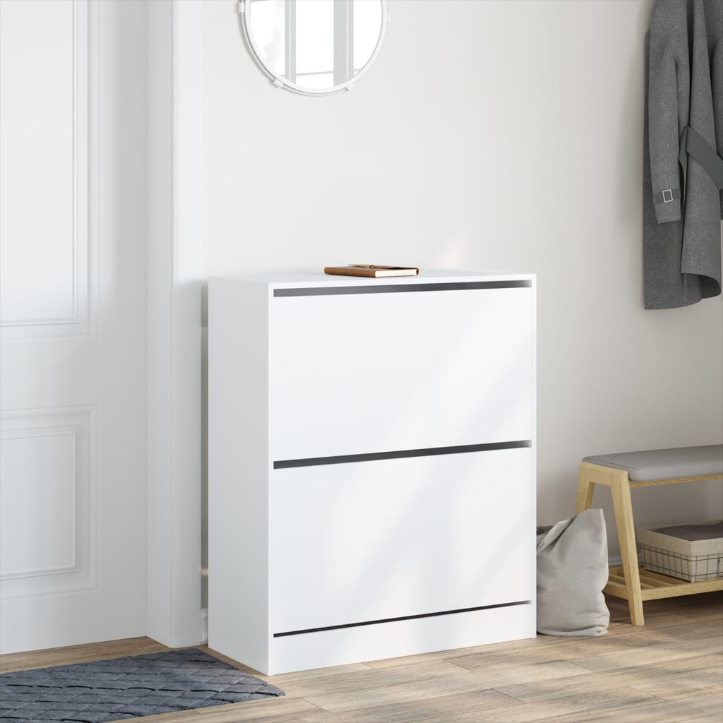Armoire à chaussures blanc 80x34x96,5 cm bois d'ingénierie - XIOS