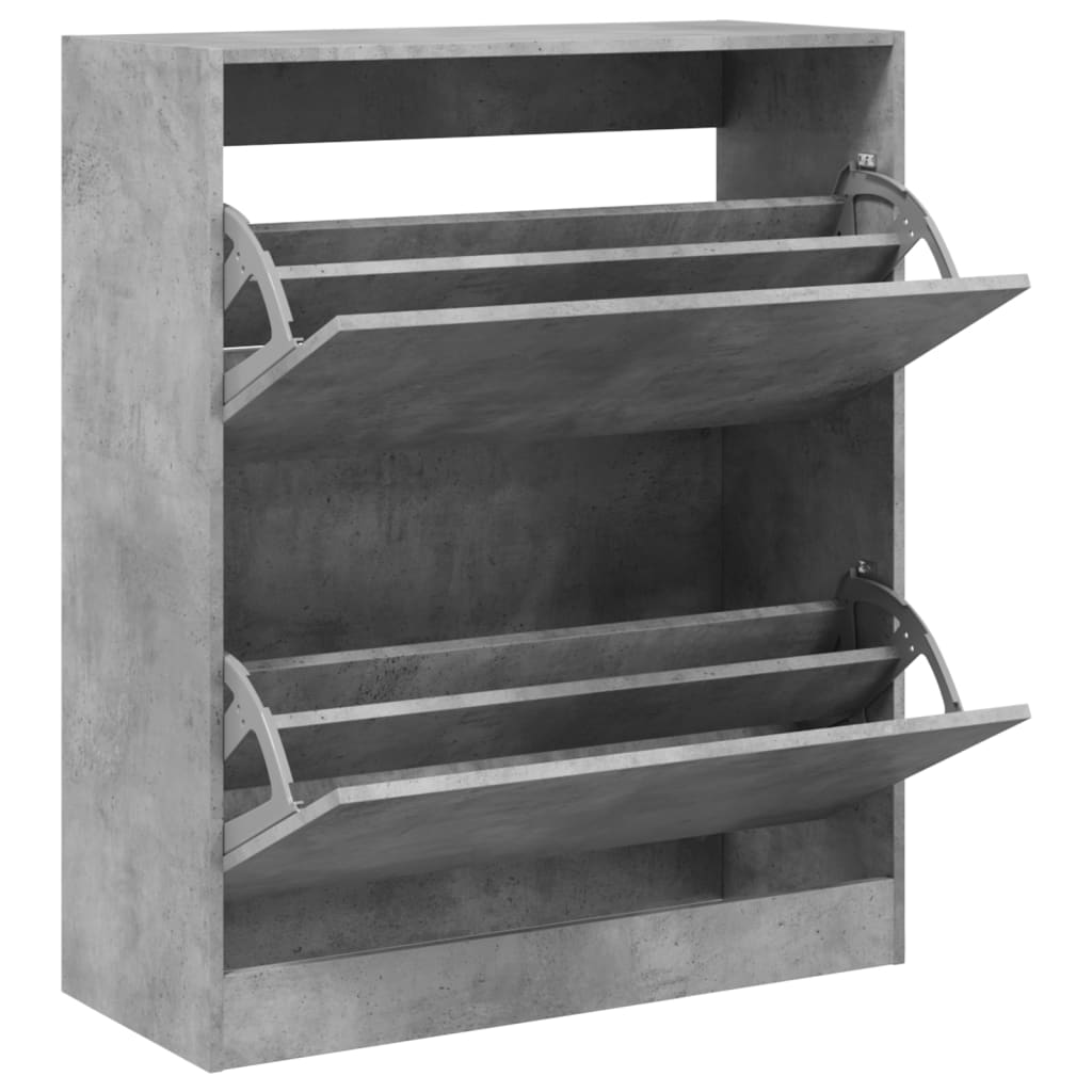 Armoire à chaussures gris béton 80x34x96,5 cm bois d'ingénierie - XIOS