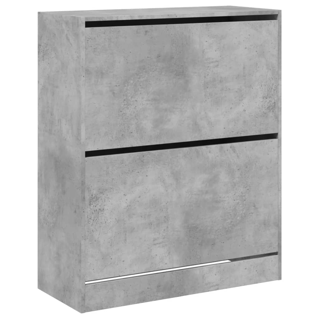 Armoire à chaussures gris béton 80x34x96,5 cm bois d'ingénierie - XIOS