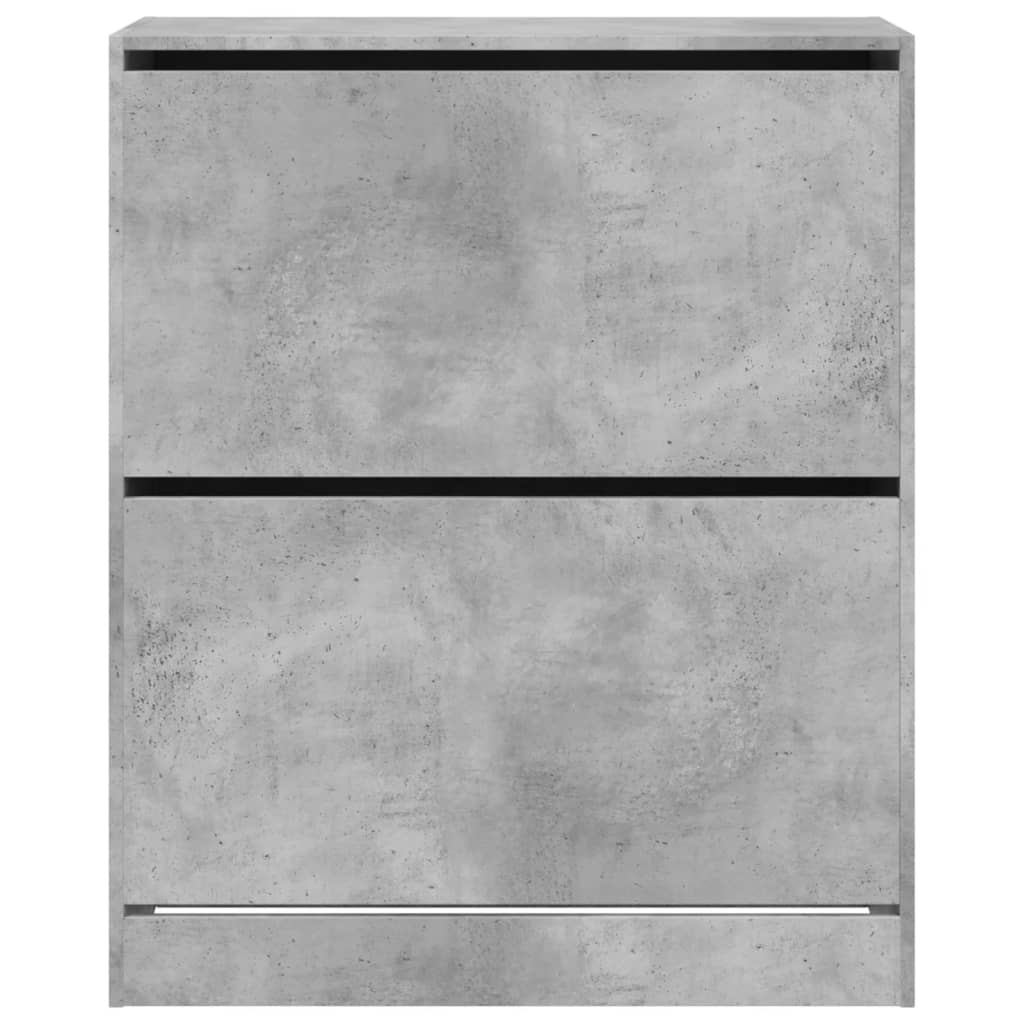Armoire à chaussures gris béton 80x34x96,5 cm bois d'ingénierie - XIOS