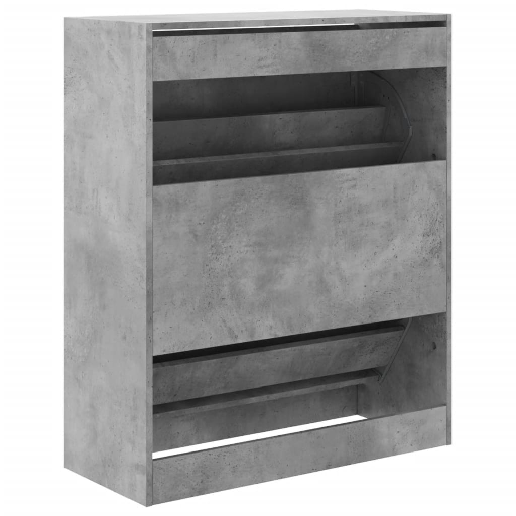 Armoire à chaussures gris béton 80x34x96,5 cm bois d'ingénierie - XIOS