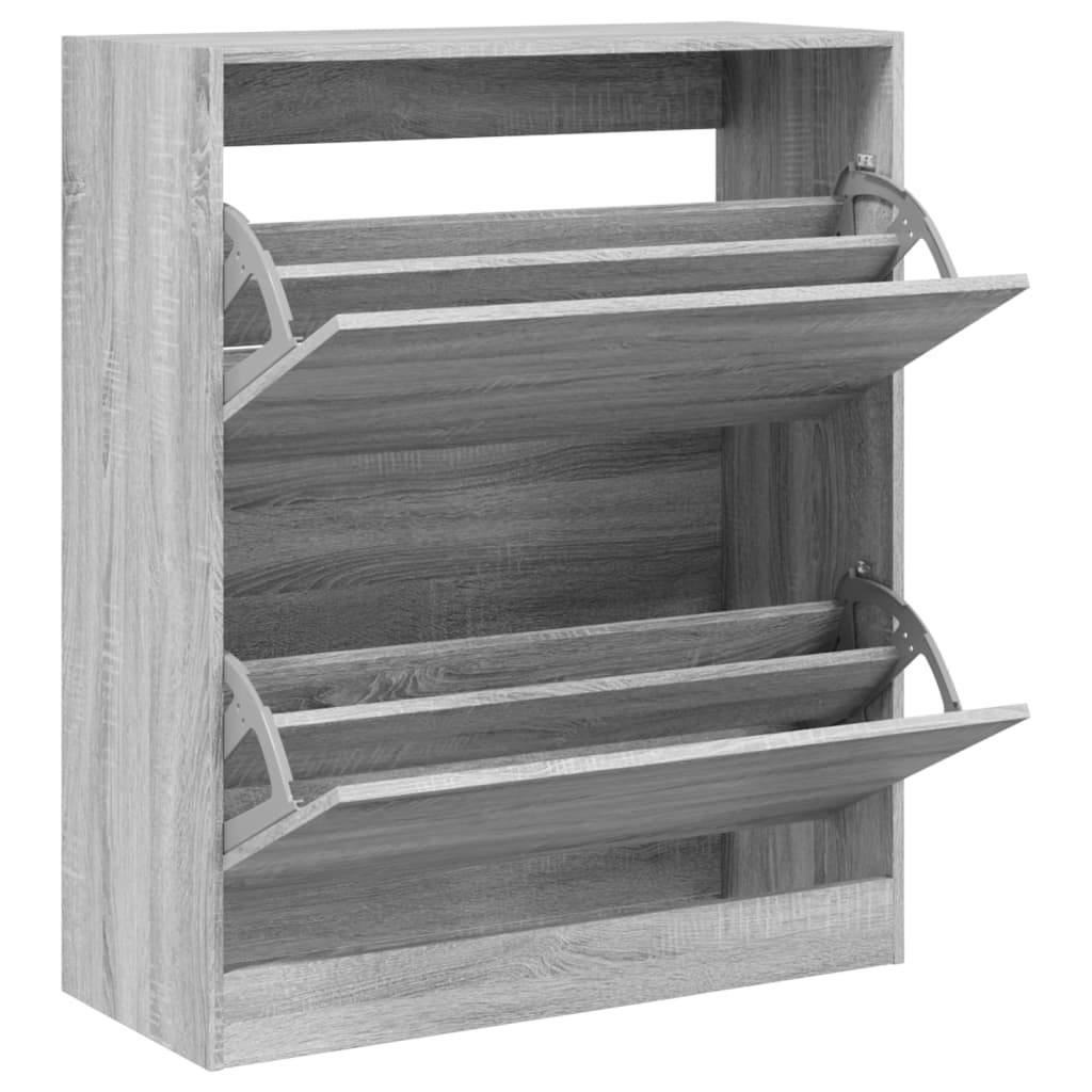 Armoire à chaussures sonoma gris 80x34x96,5cm bois d'ingénierie - XIOS