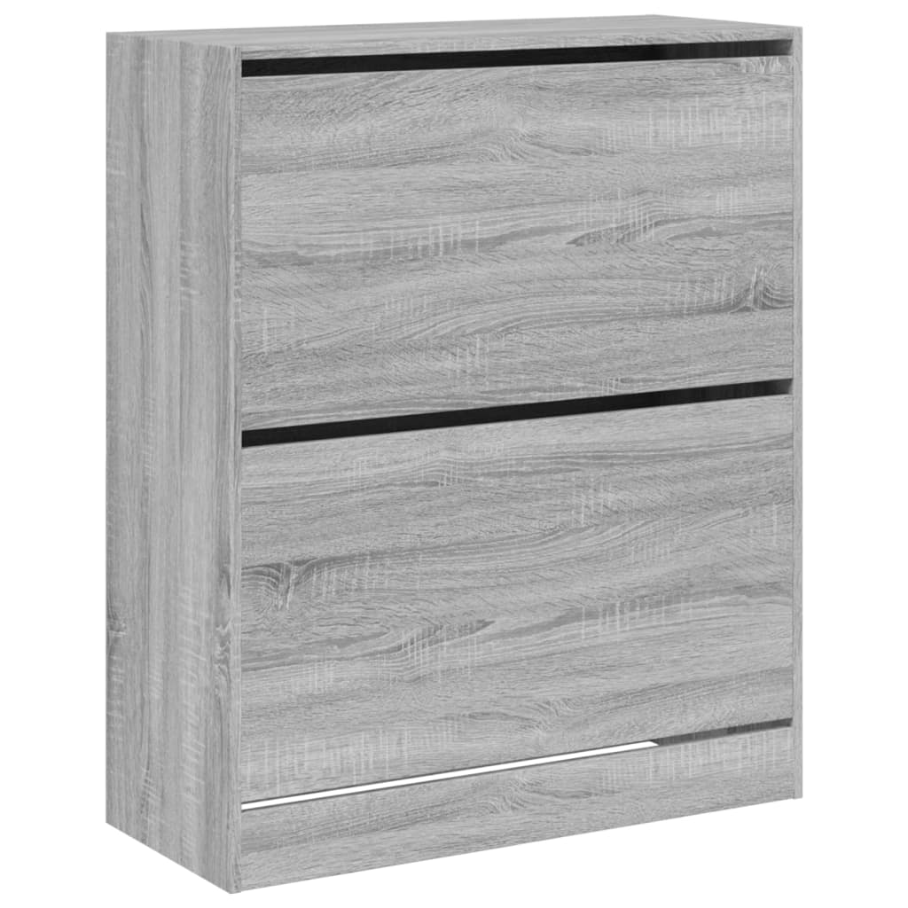 Armoire à chaussures sonoma gris 80x34x96,5cm bois d'ingénierie - XIOS