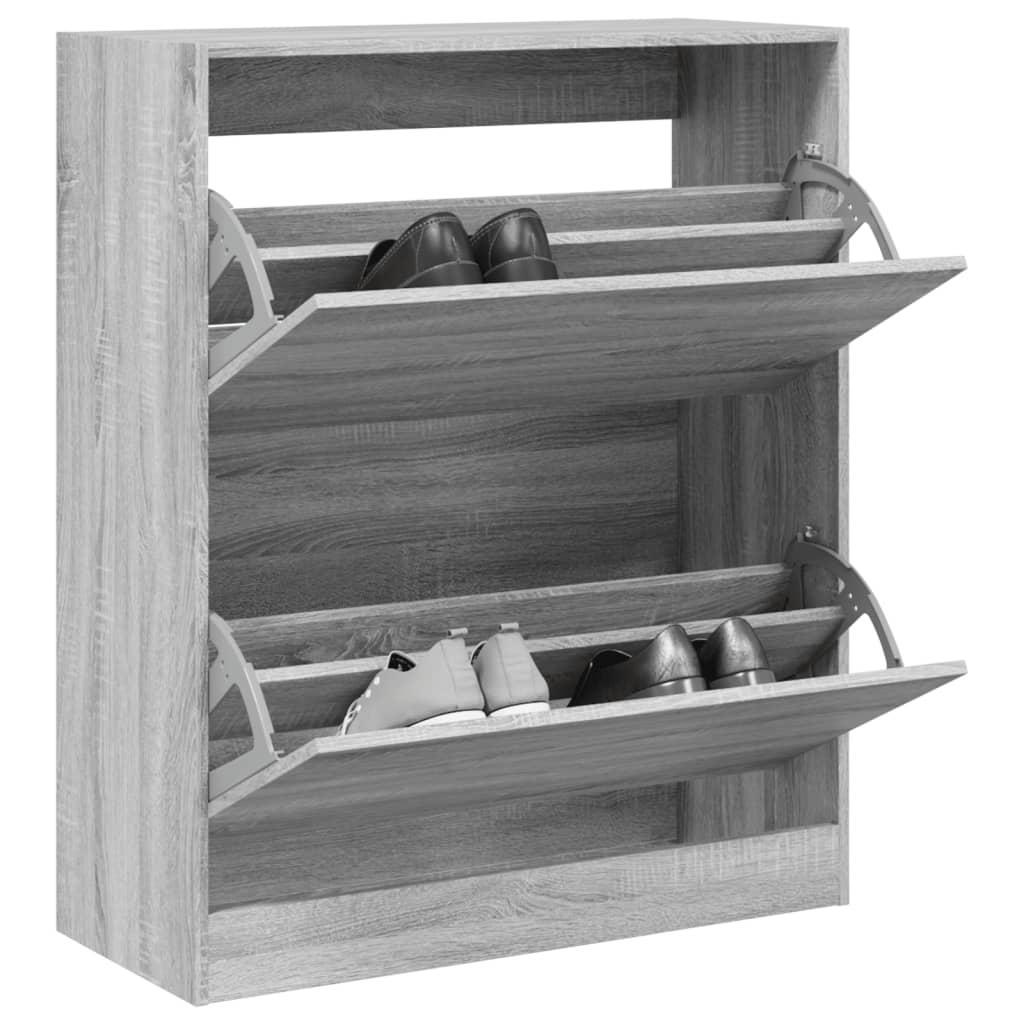 Armoire à chaussures sonoma gris 80x34x96,5cm bois d'ingénierie - XIOS