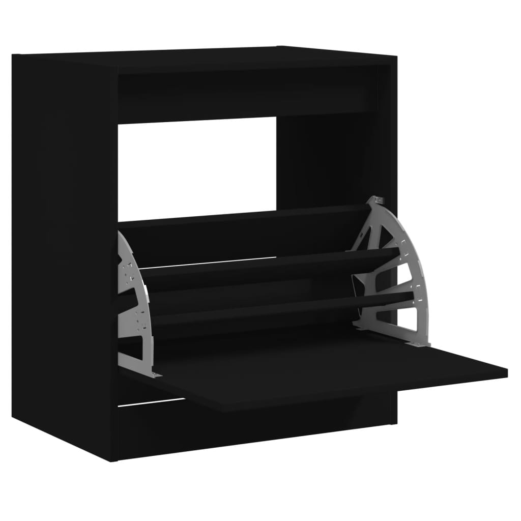 Armoire à chaussures noir 60x42x69 cm bois d'ingénierie - XIOS