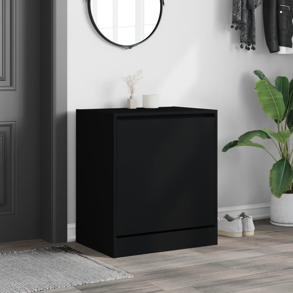 Armoire à chaussures noir 60x42x69 cm bois d'ingénierie - XIOS