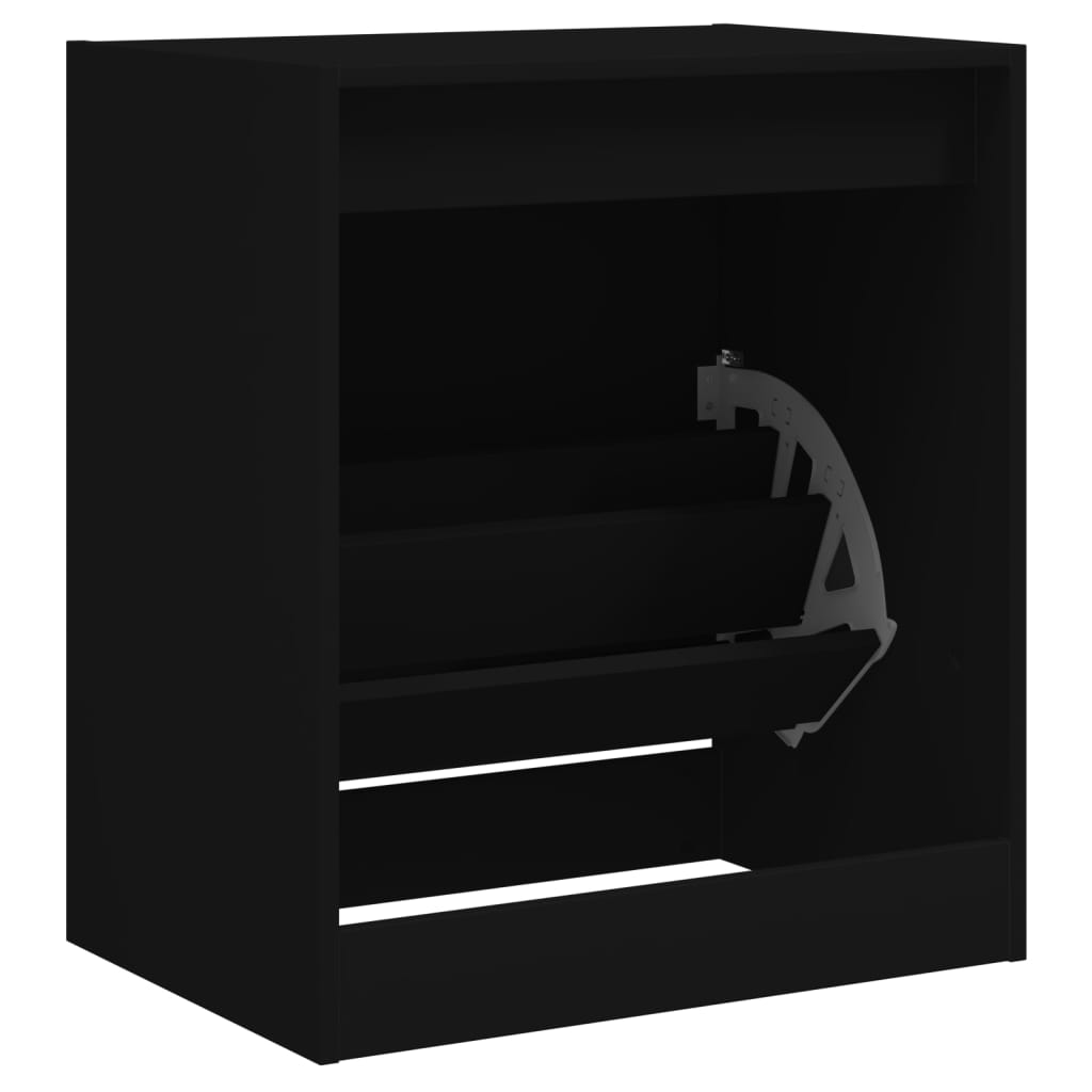 Armoire à chaussures noir 60x42x69 cm bois d'ingénierie - XIOS