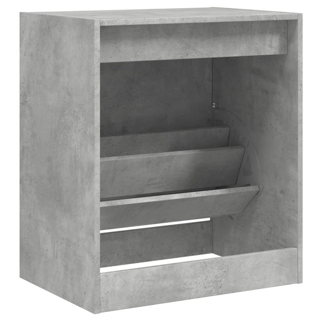 Armoire à chaussures gris béton 60x42x69 cm bois d'ingénierie - XIOS