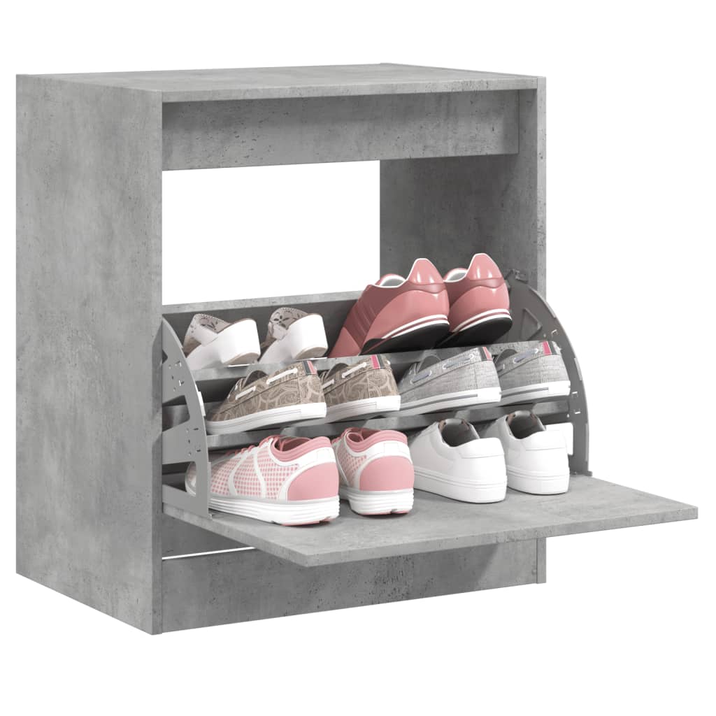 Armoire à chaussures gris béton 60x42x69 cm bois d'ingénierie - XIOS