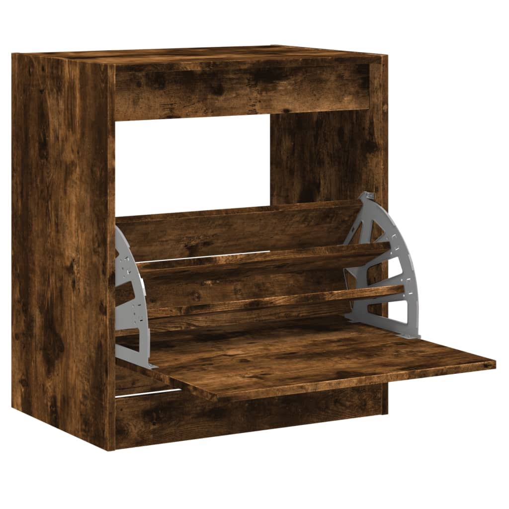 Armoire à chaussures chêne fumé 60x42x69 cm bois d'ingénierie - XIOS