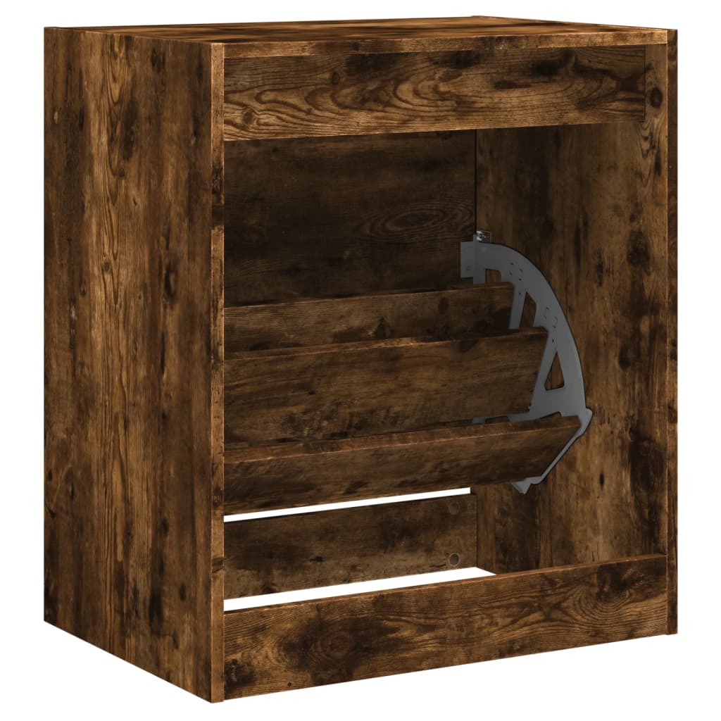 Armoire à chaussures chêne fumé 60x42x69 cm bois d'ingénierie - XIOS