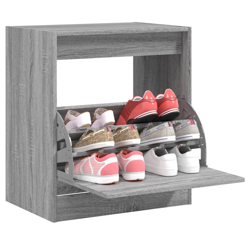 Armoire à chaussures sonoma gris 60x42x69 cm bois d'ingénierie - XIOS
