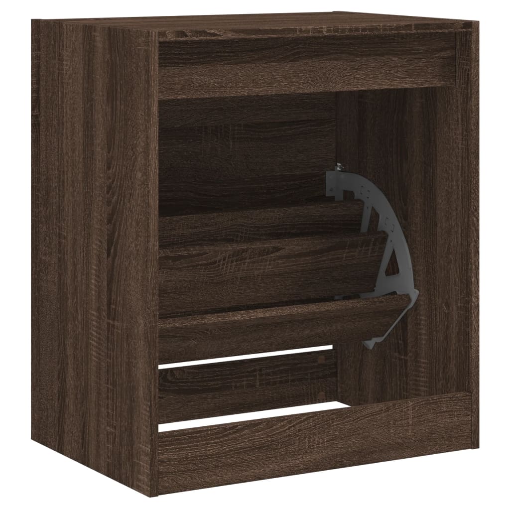 Armoire à chaussures chêne marron 60x42x69 cm bois ingénierie - XIOS