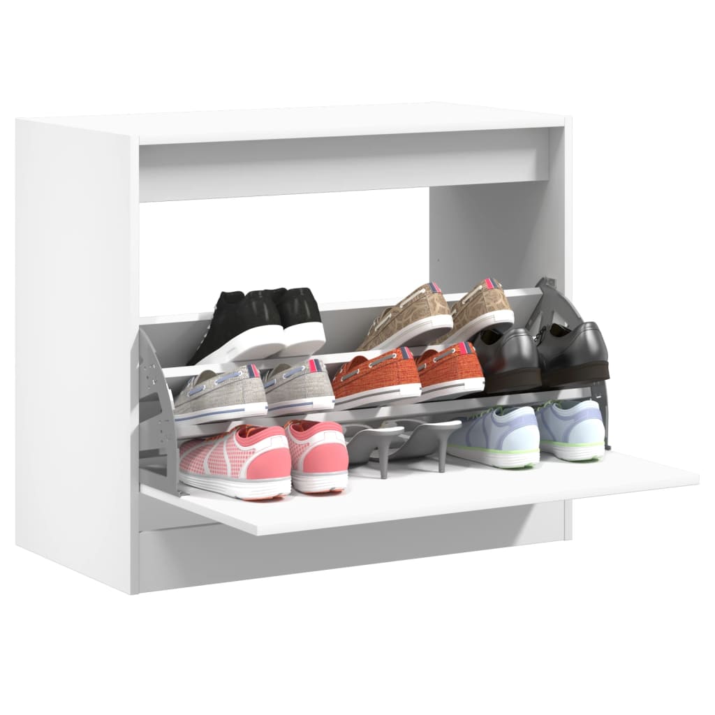 Armoire à chaussures blanc 80x42x69 cm bois d'ingénierie - XIOS