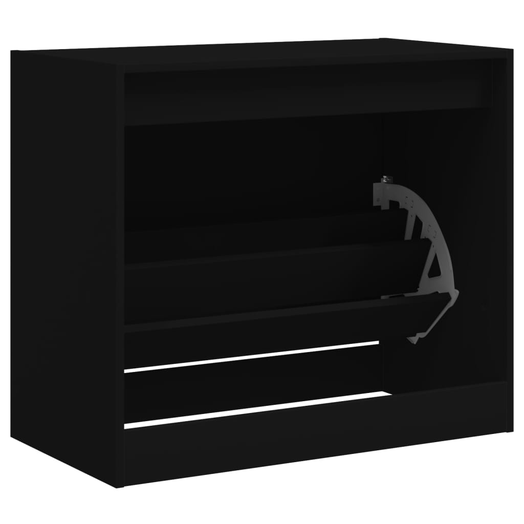 Armoire à chaussures noir 80x42x69 cm bois d'ingénierie - XIOS