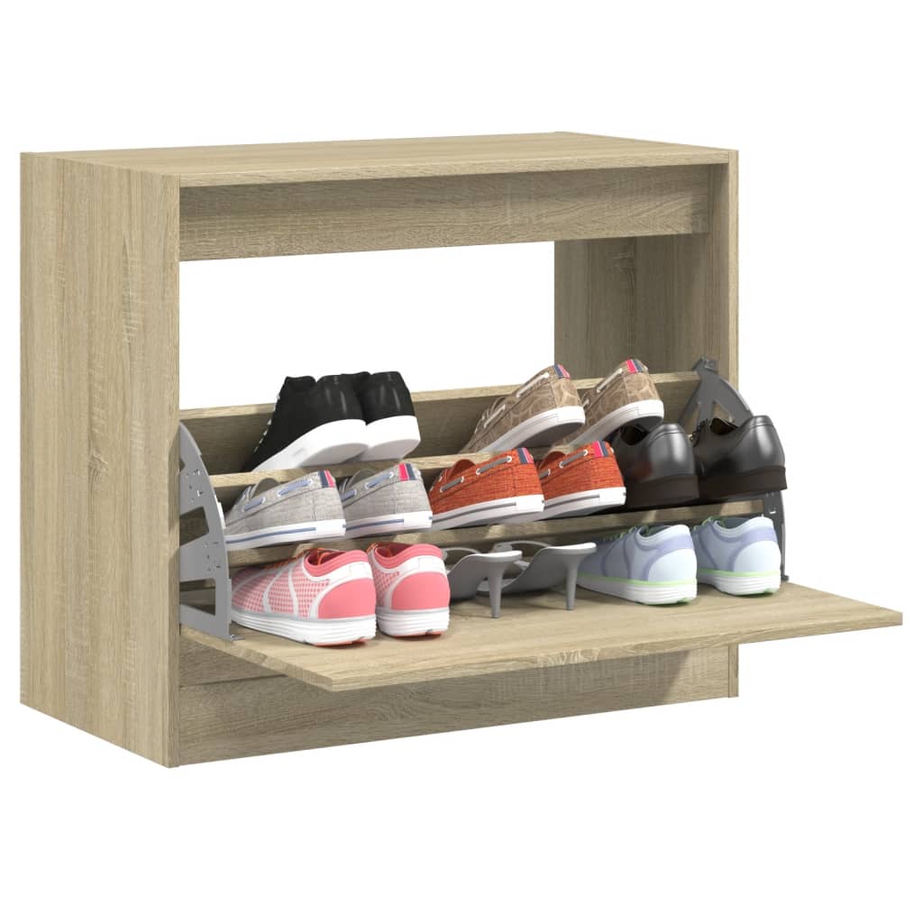 Armoire à chaussures chêne sonoma 80x42x69 cm bois d'ingénierie - XIOS