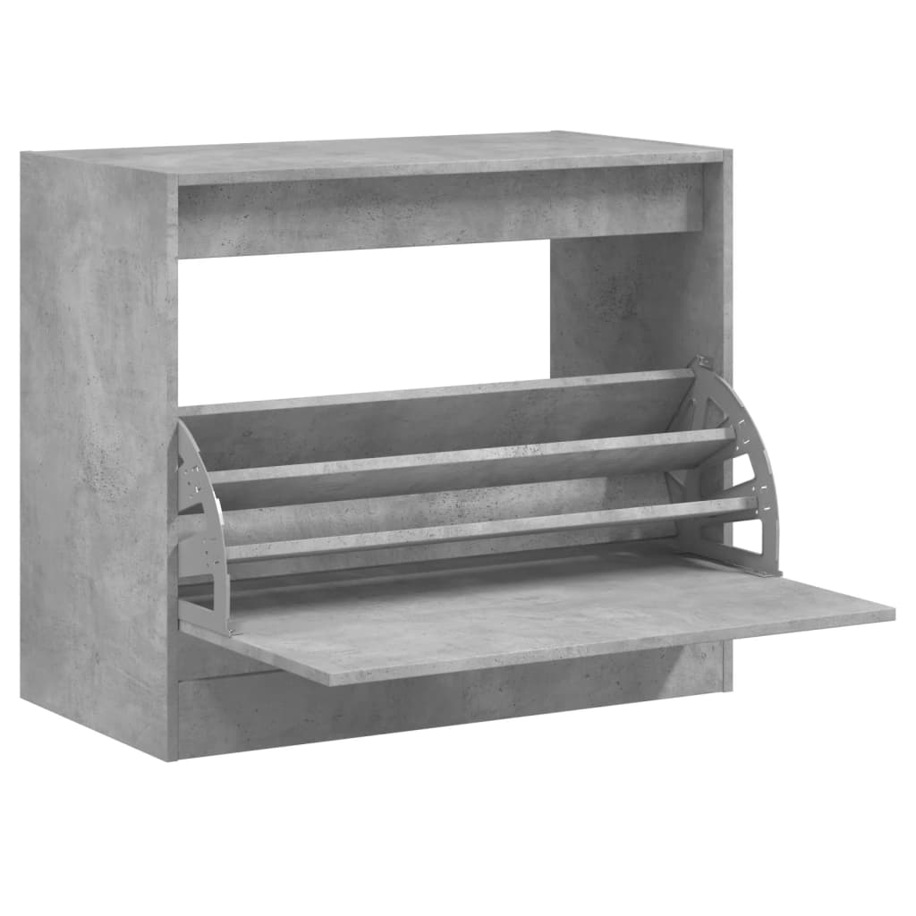 Armoire à chaussures gris béton 80x42x69 cm bois d'ingénierie - XIOS