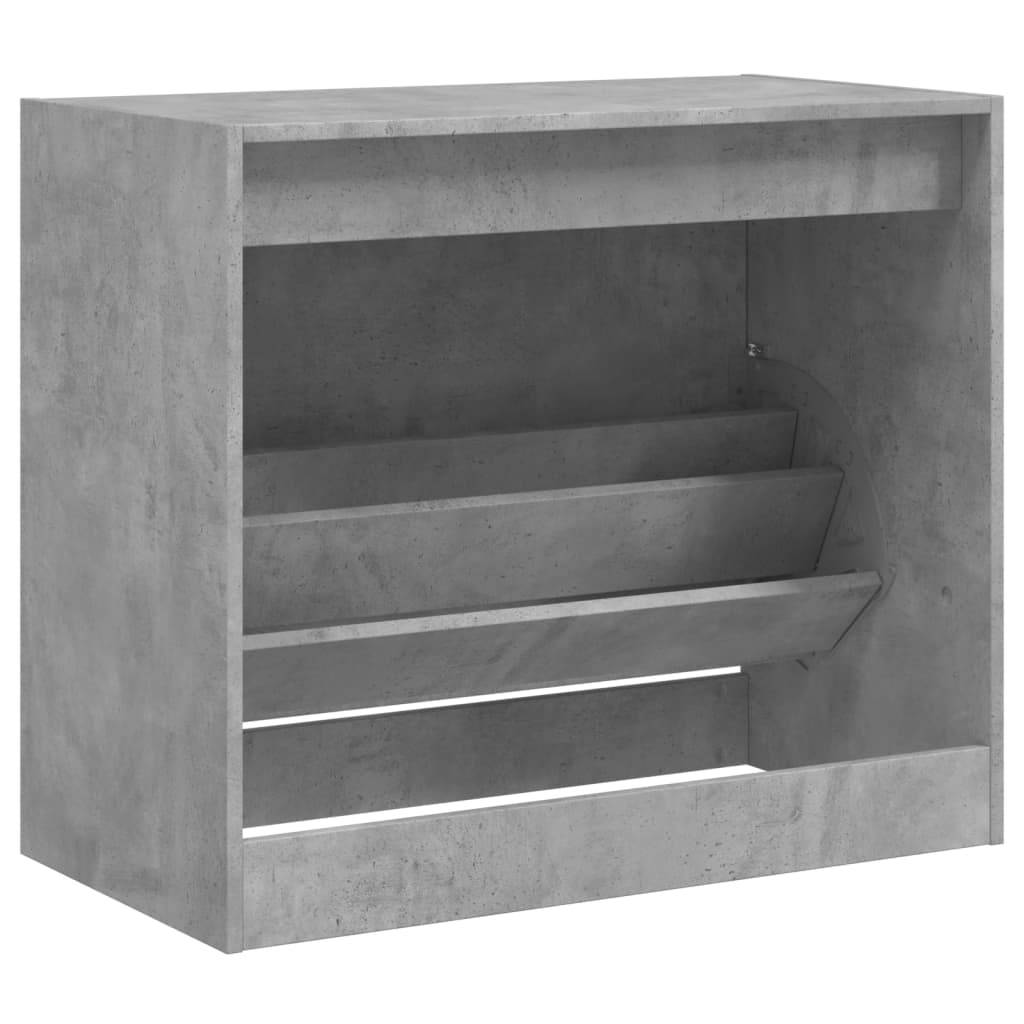 Armoire à chaussures gris béton 80x42x69 cm bois d'ingénierie - XIOS