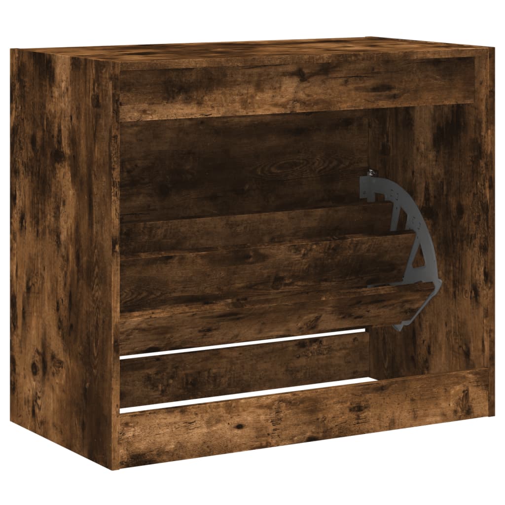 Armoire à chaussures chêne fumé 80x42x69 cm bois d'ingénierie - XIOS