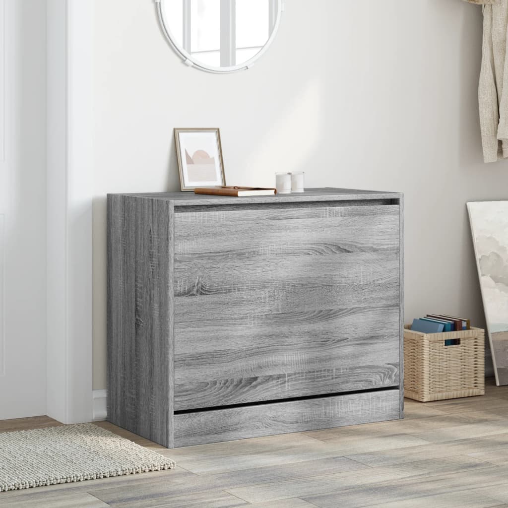 Armoire à chaussures sonoma gris 80x42x69 cm bois d'ingénierie - XIOS